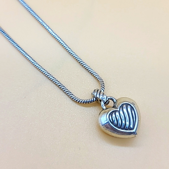 Brighton "SACRED HEART" Reversible Swarovski Crystal & Line Etch Detail Pendant! - Picture 8 of 14